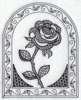 Framed Rose (Blackwork)