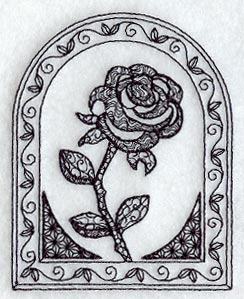 Framed Rose (Blackwork)