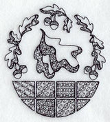 Blackwork Acorn and Leaf Basket (Blackwork)
