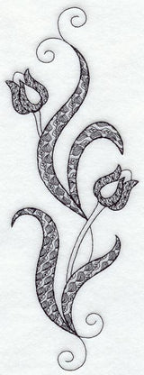 Tulip Spray (Blackwork)