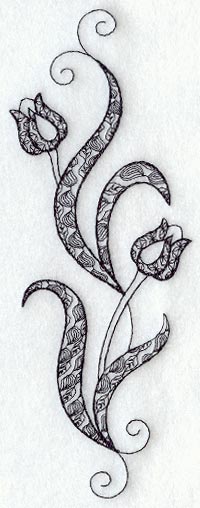 Tulip Spray (Blackwork)