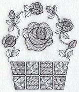 Rose Basket (Blackwork)