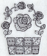 Rose Basket (Blackwork)