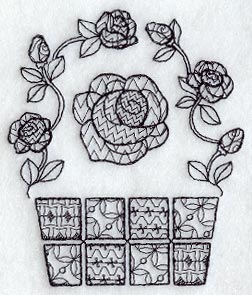 Rose Basket (Blackwork)