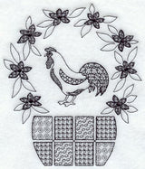 Rooster Basket (Blackwork)