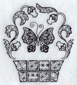Butterfly Basket (Blackwork)