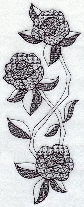 Rose Spray (Blackwork)
