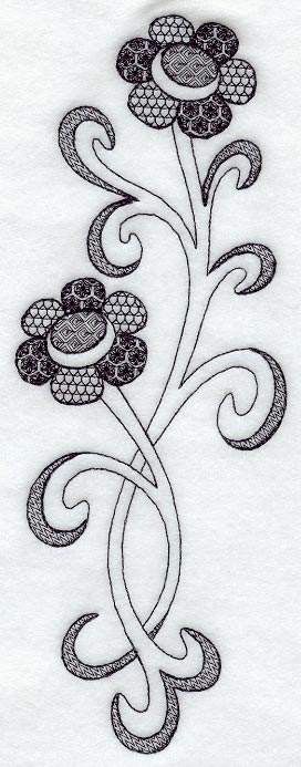 Daisy Spray (Blackwork)