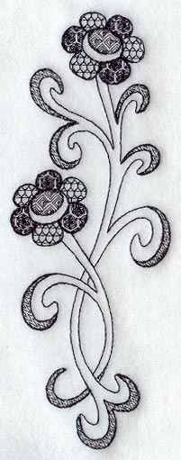 Daisy Spray (Blackwork)