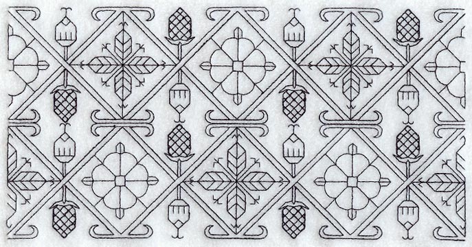 Tudor Rose Border (Blackwork)