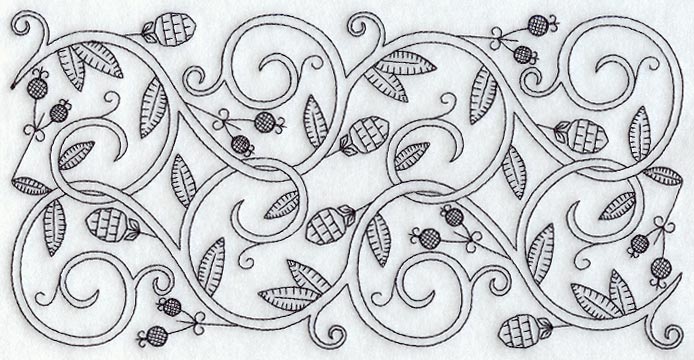 Scrolling Vines Border (Blackwork)