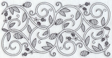 Scrolling Vines Border (Blackwork)