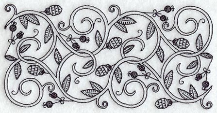 Scrolling Vines Border (Blackwork)