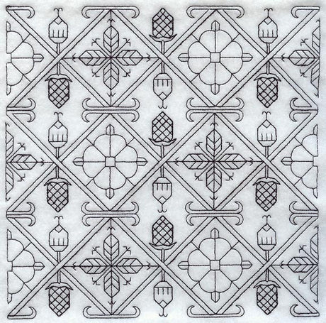 Tudor Rose Square (Blackwork)