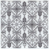 Tudor Rose Square (Blackwork)