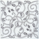 Scrolling Vines Square (Blackwork)
