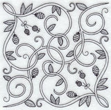 Scrolling Vines Square (Blackwork)