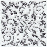 Scrolling Vines Square (Blackwork)