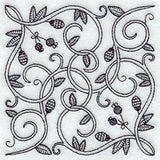 Scrolling Vines Square (Blackwork)