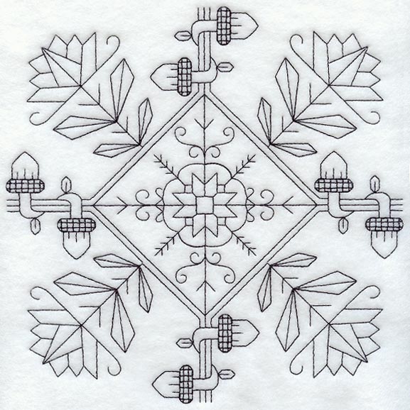 Plentiful Harvest Square (Blackwork)