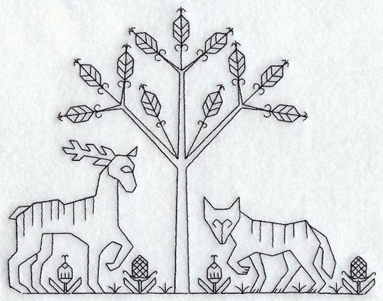 Tudor Animal Scene (Blackwork)
