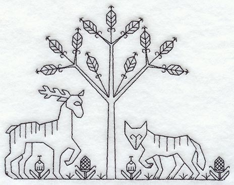 Tudor Animal Scene (Blackwork)