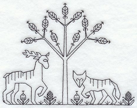 Tudor Animal Scene (Blackwork)
