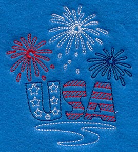 Fireworks Display (Redwork)