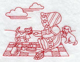 Sunbonnet Sue's Picnic (Redwork)