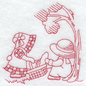 Summer Snacks for Two (Redwork)