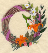 Hummingbird and Flowers Wreath