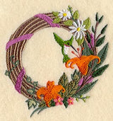 Hummingbird and Flowers Wreath