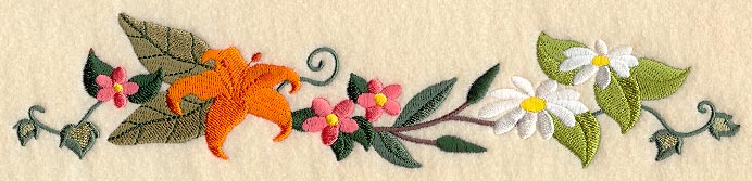 Lily with Flowers Border