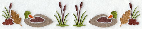 Mallard and Cattails Border