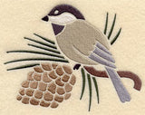 Chickadee and Pine Cone