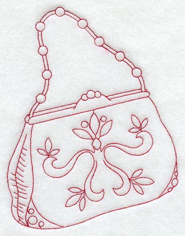 Victorian Clasp Handbag (Redwork)