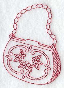 Victorian Daisy Handbag (Redwork)