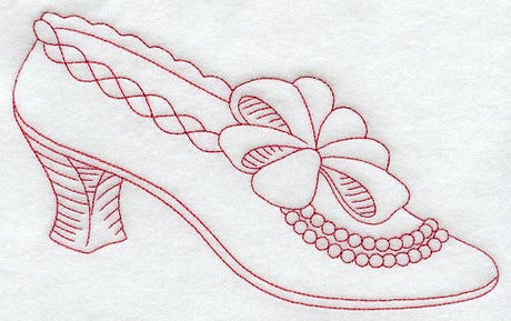 Victorian Court Shoe (Redwork)
