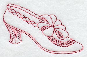 Victorian Court Shoe (Redwork)