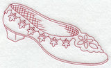 Victorian Slipper Shoe (Redwork)