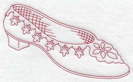Victorian Slipper Shoe (Redwork)