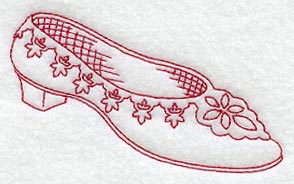 Victorian Slipper Shoe (Redwork)