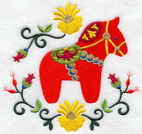 Swedish Dala Horse Circle