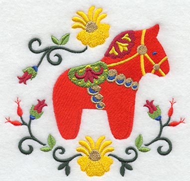Swedish Dala Horse Circle