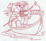 Kitty in Venice (Redwork)