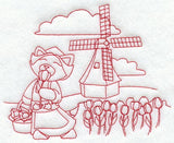 Kitty in the Netherlands (Redwork)