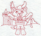 Kitty in Germany (Redwork)