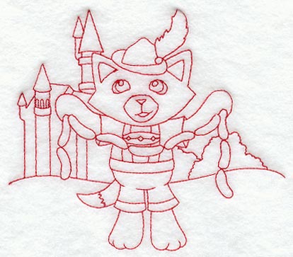 Kitty in Germany (Redwork)