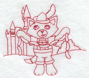 Kitty in Germany (Redwork)