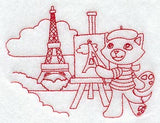 Kitty in Paris (Redwork)